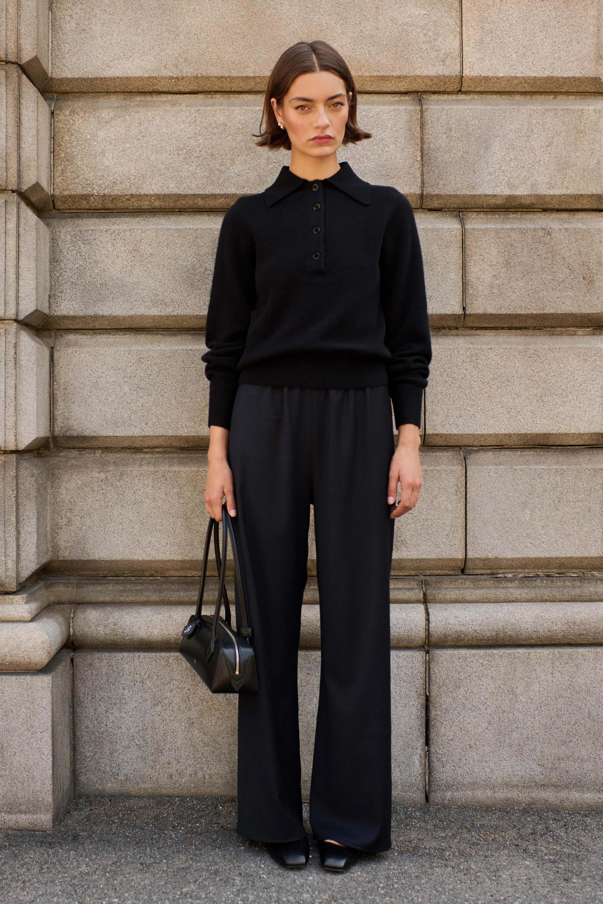 The Cashmere Polo in Black - Image 6