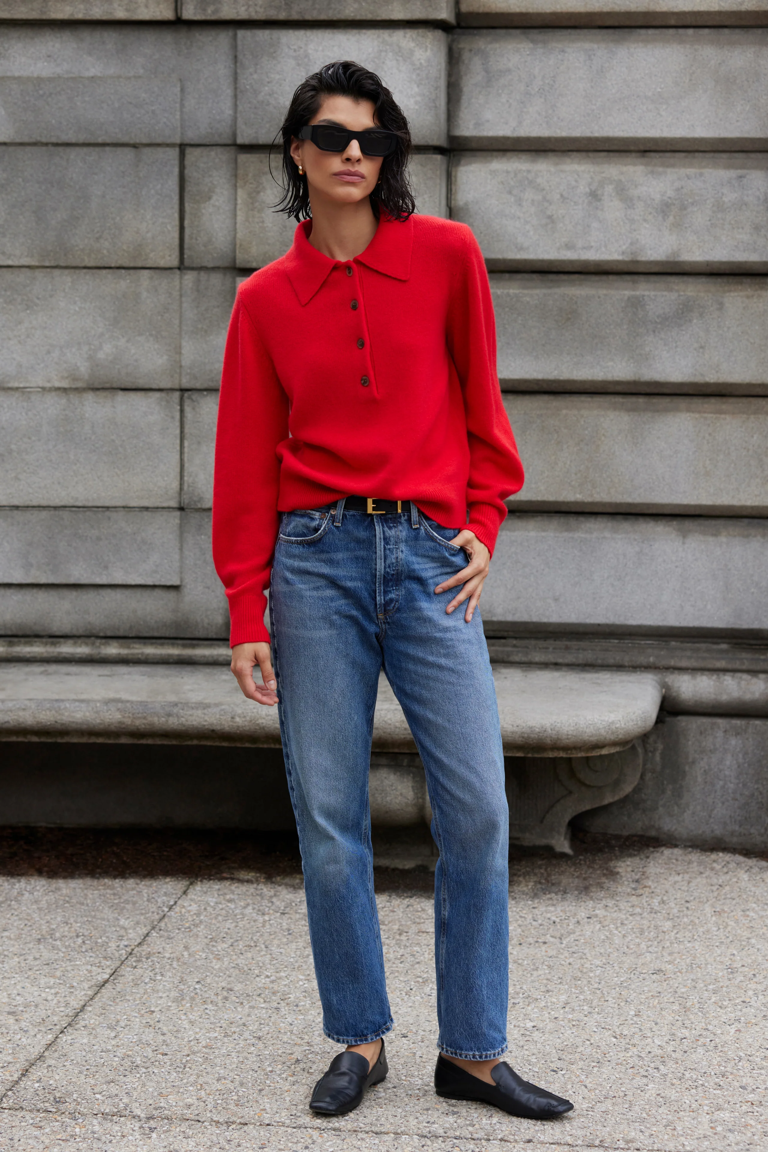 The Cashmere Polo in Cherry - Image 6