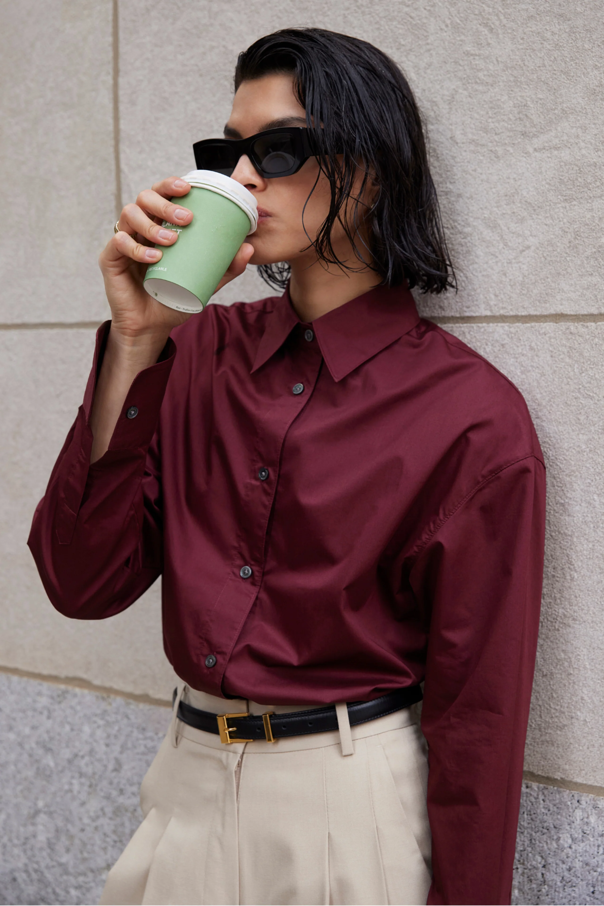 The Everything Shirt in Bordeaux - Image 4