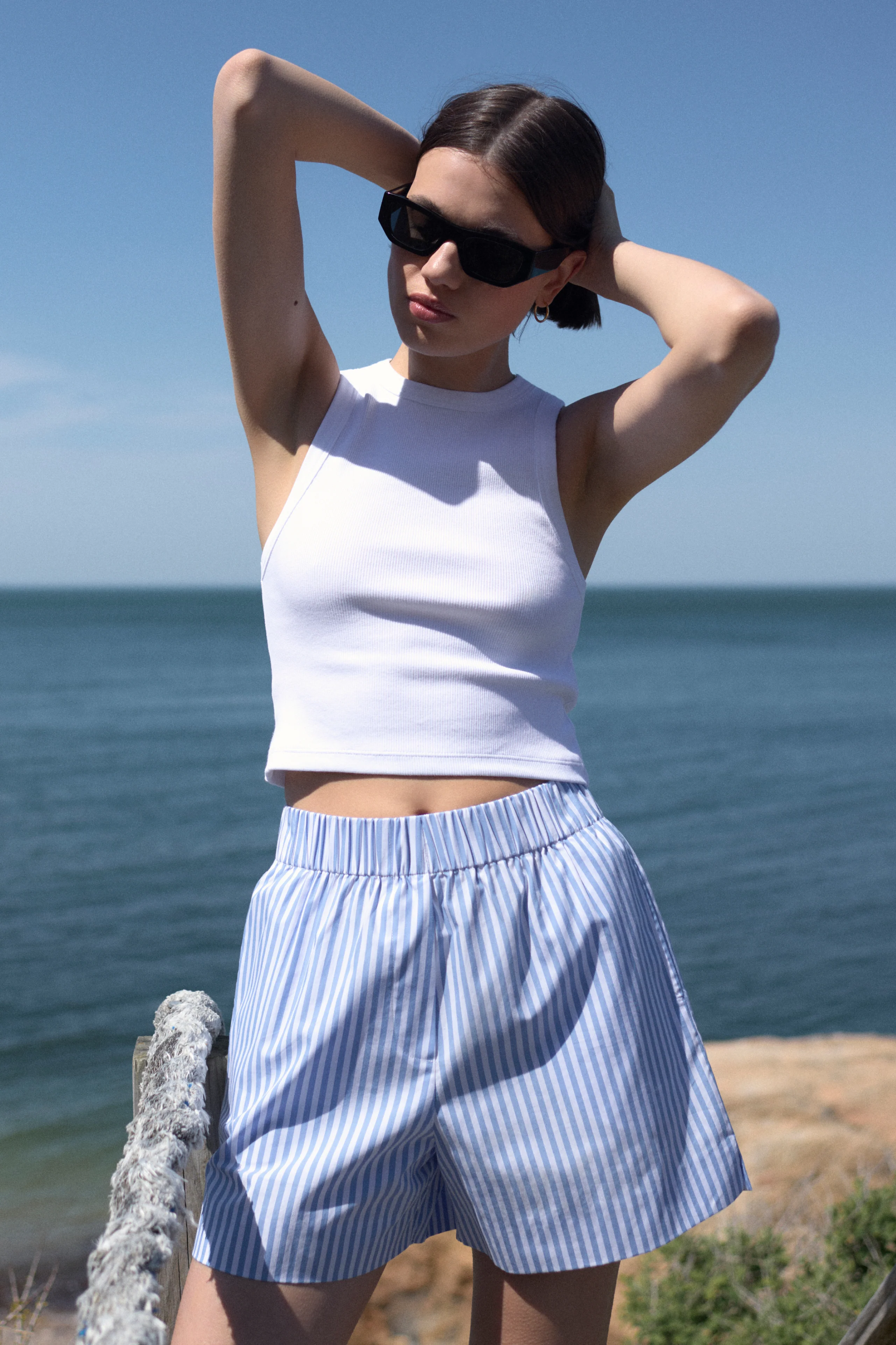 The Everything Short in French Blue Stripe - Image 4