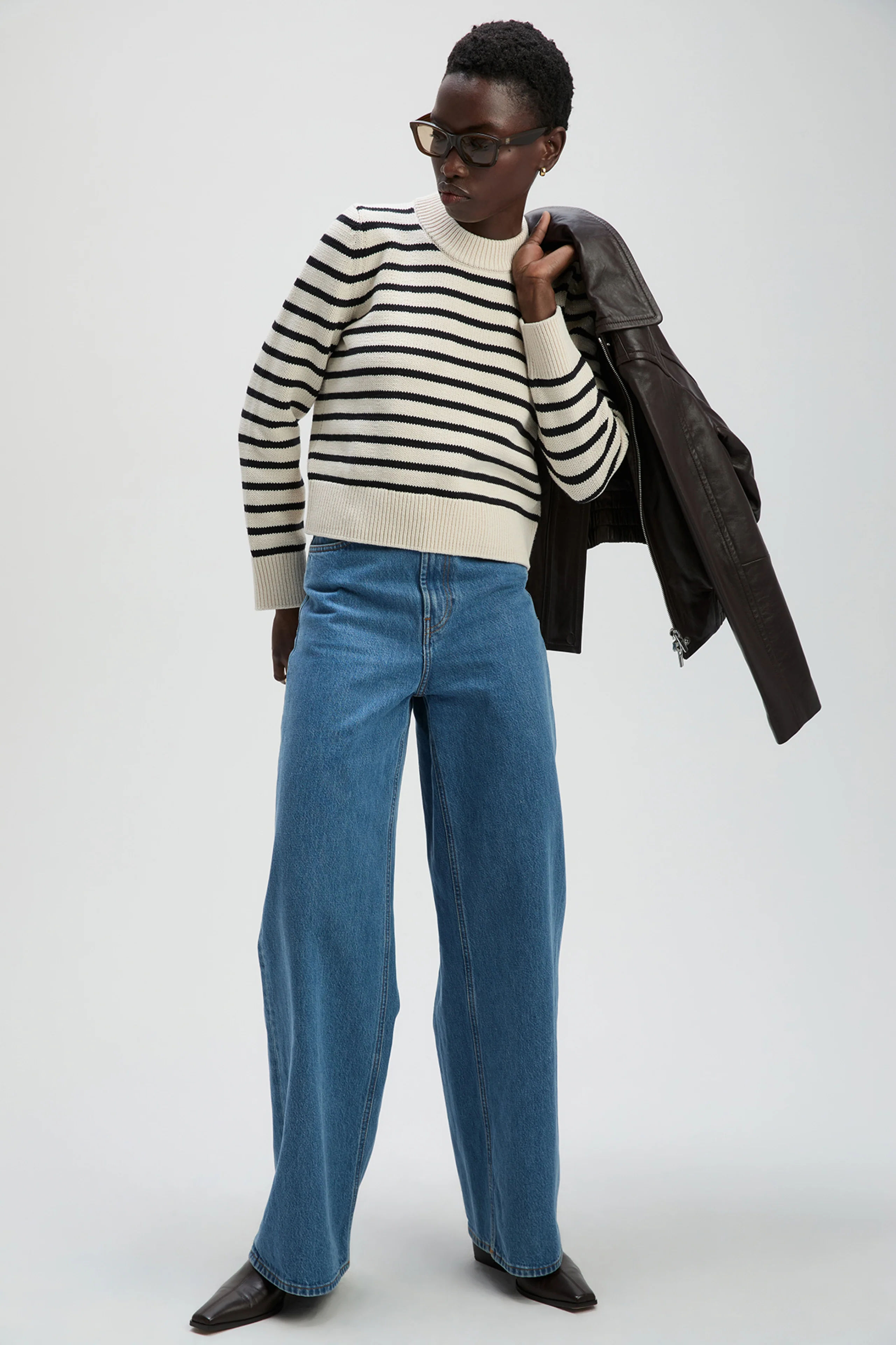 The Favorite Crew in Black & Cream Stripe - Image 3