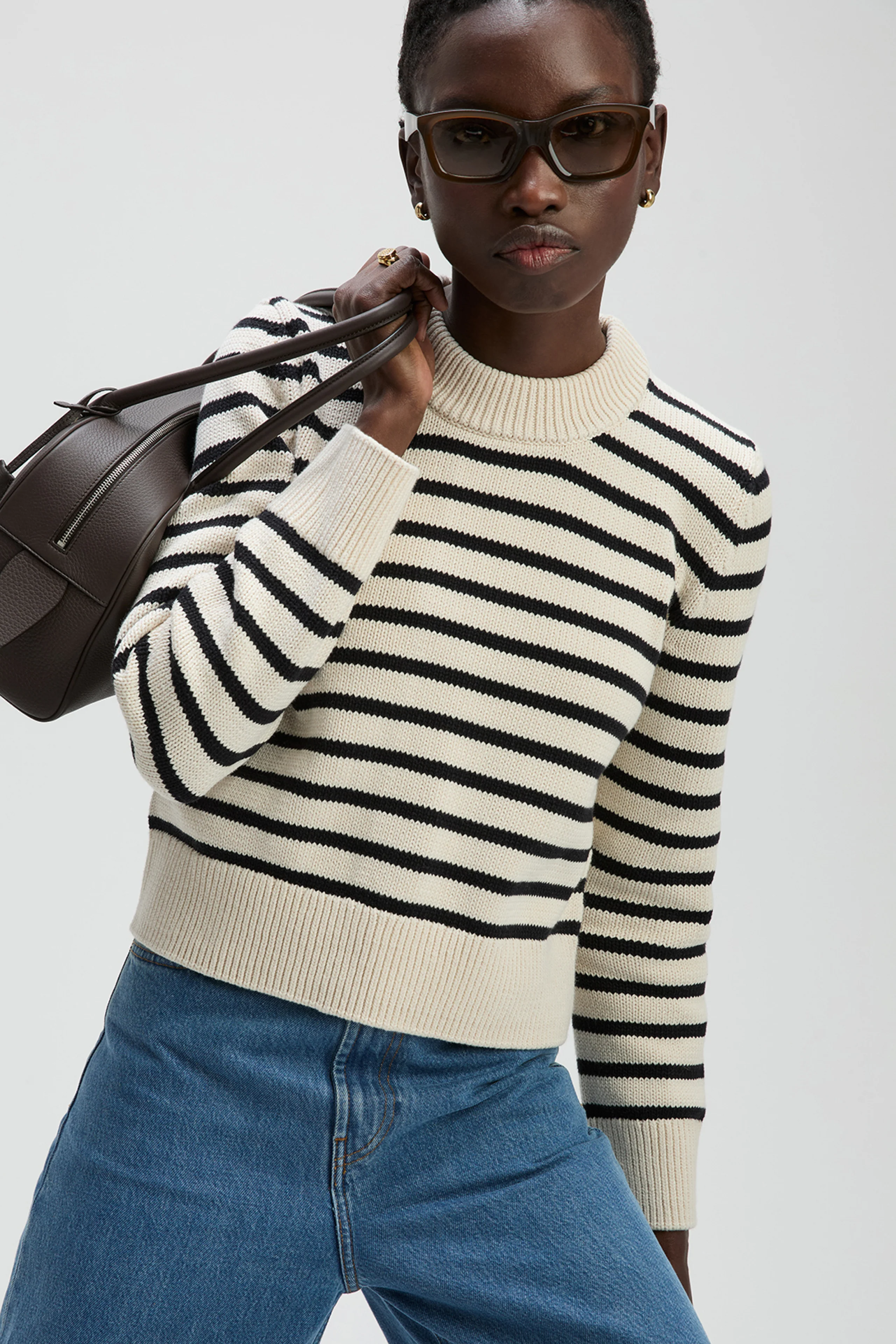 The Favorite Crew in Black & Cream Stripe - Image 4