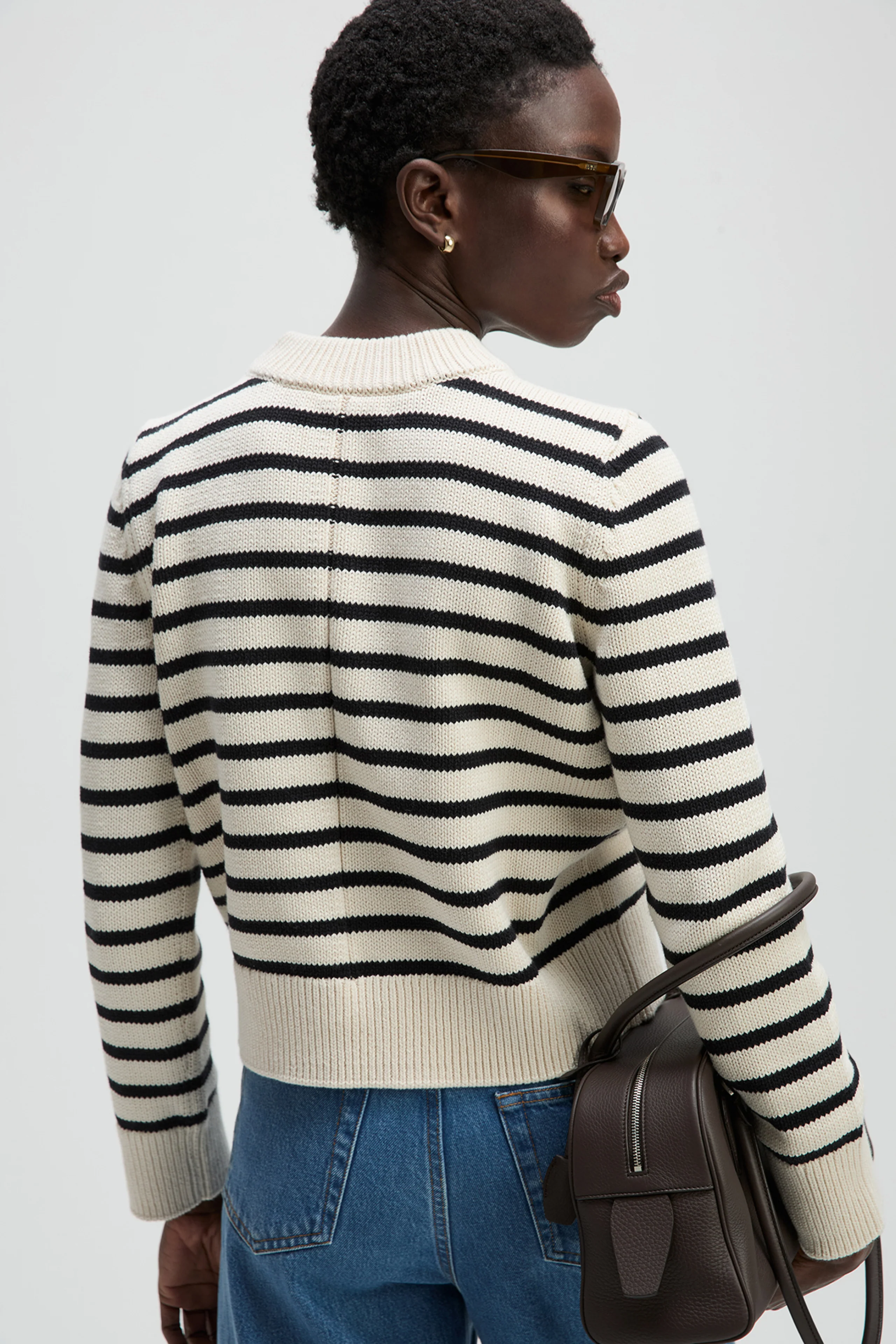 The Favorite Crew in Black & Cream Stripe - Image 6