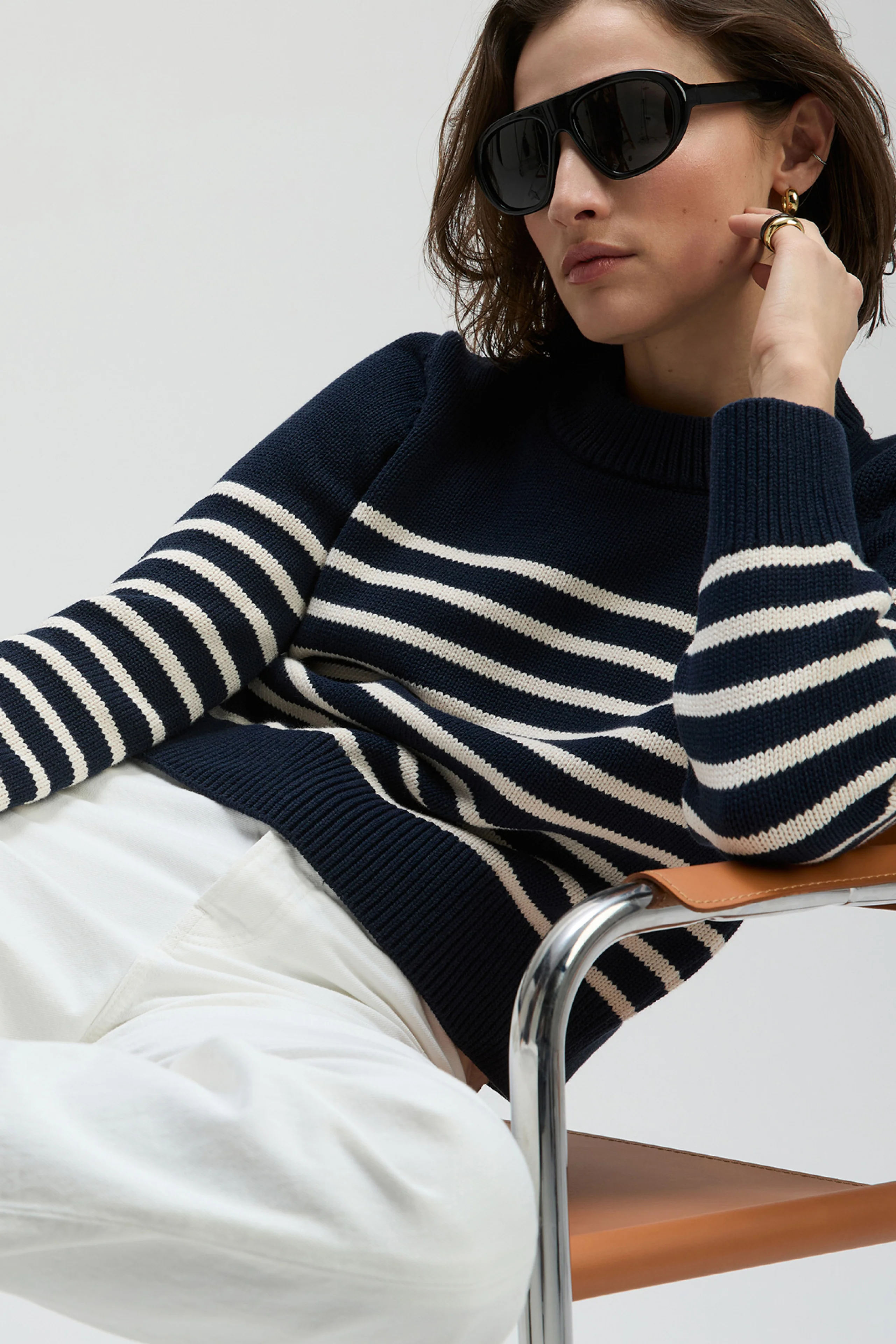 The Favorite Crew in Navy & Cream Stripe - Image 4