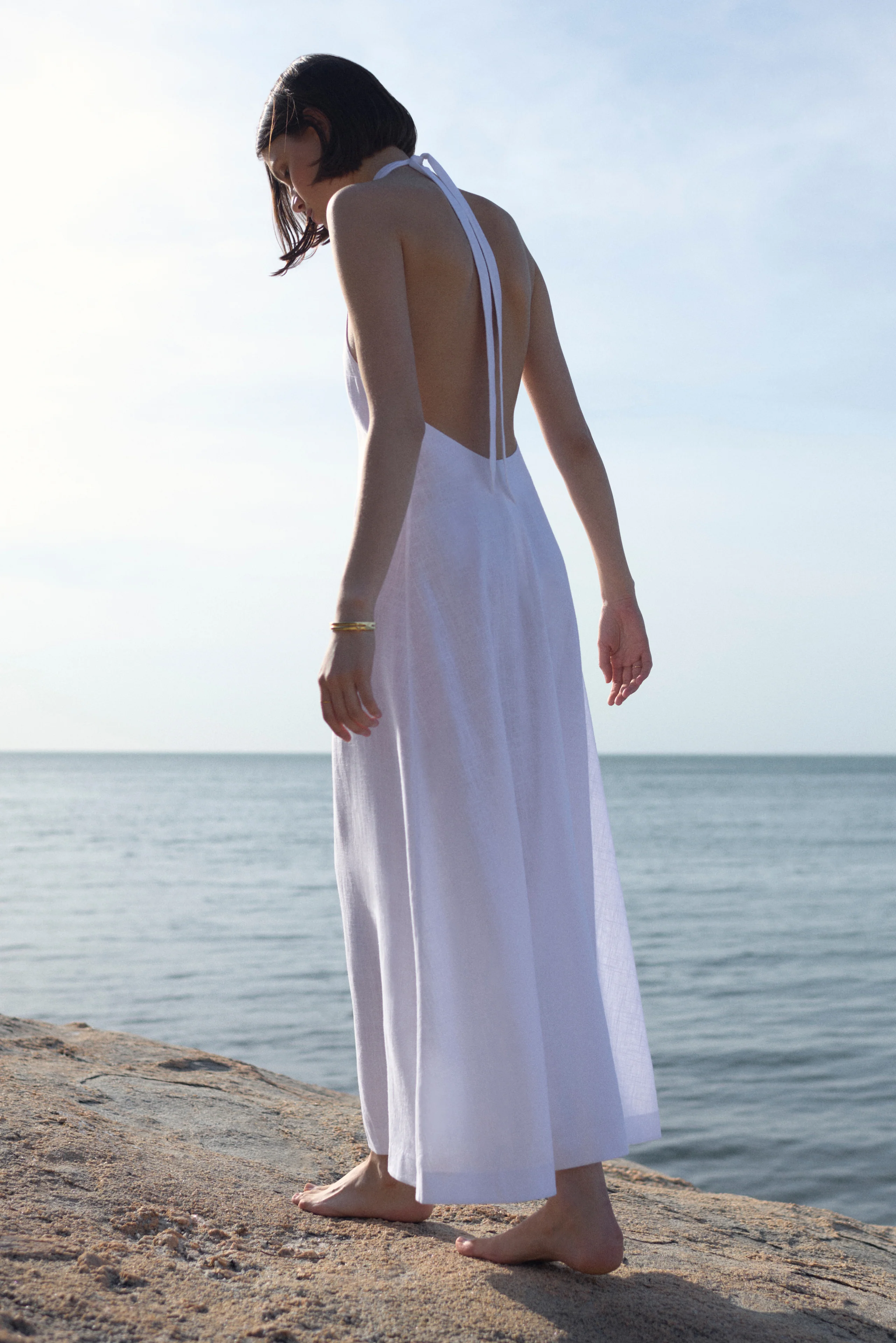 The Fête Linen Dress in White - Image 6