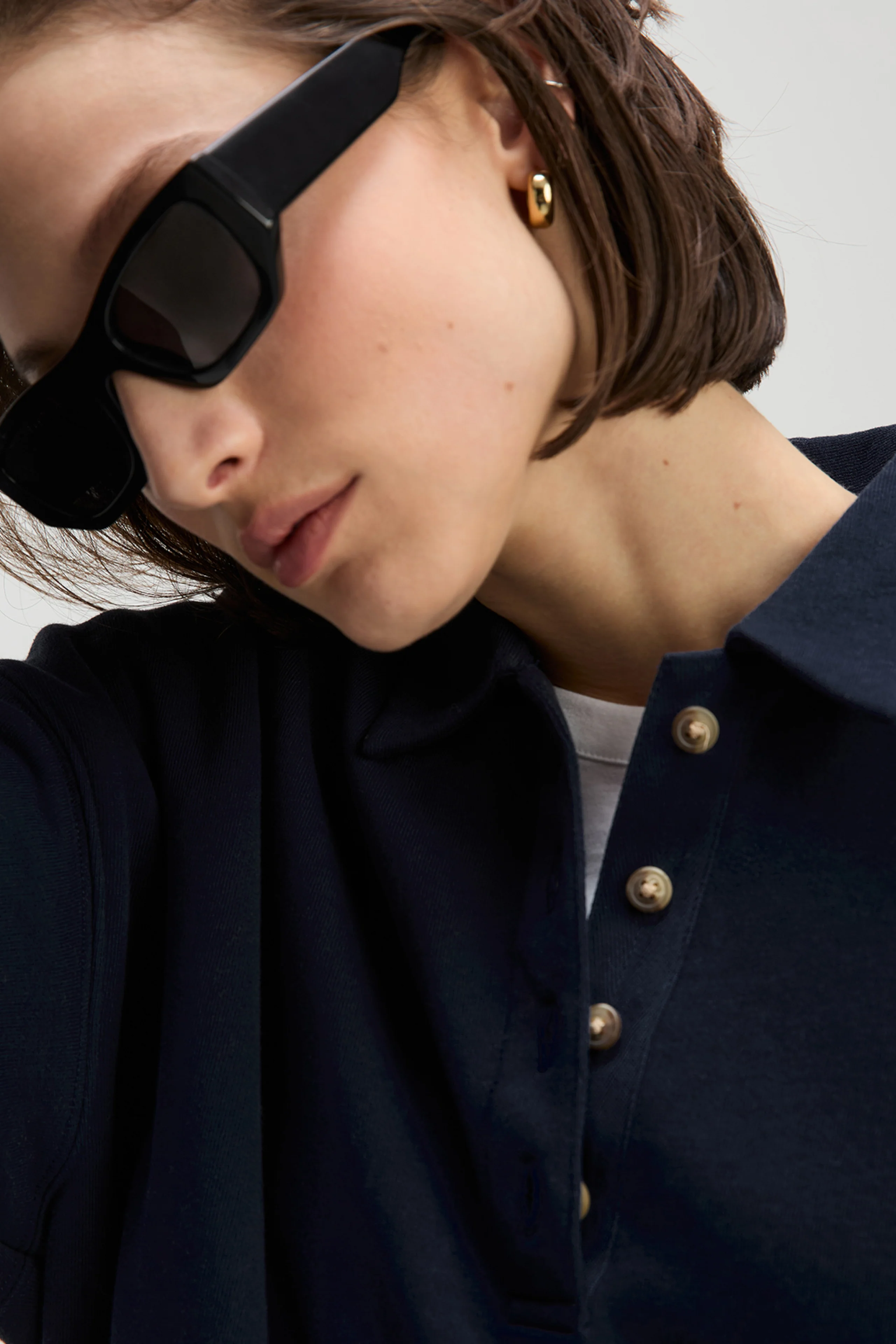 The French Terry Polo in Navy - Image 4