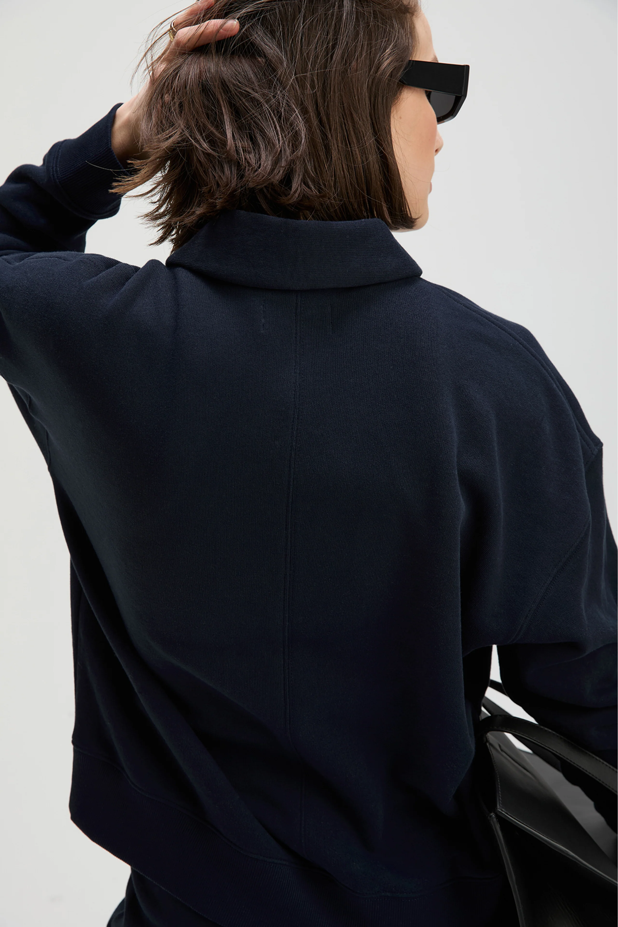 The French Terry Polo in Navy - Image 6