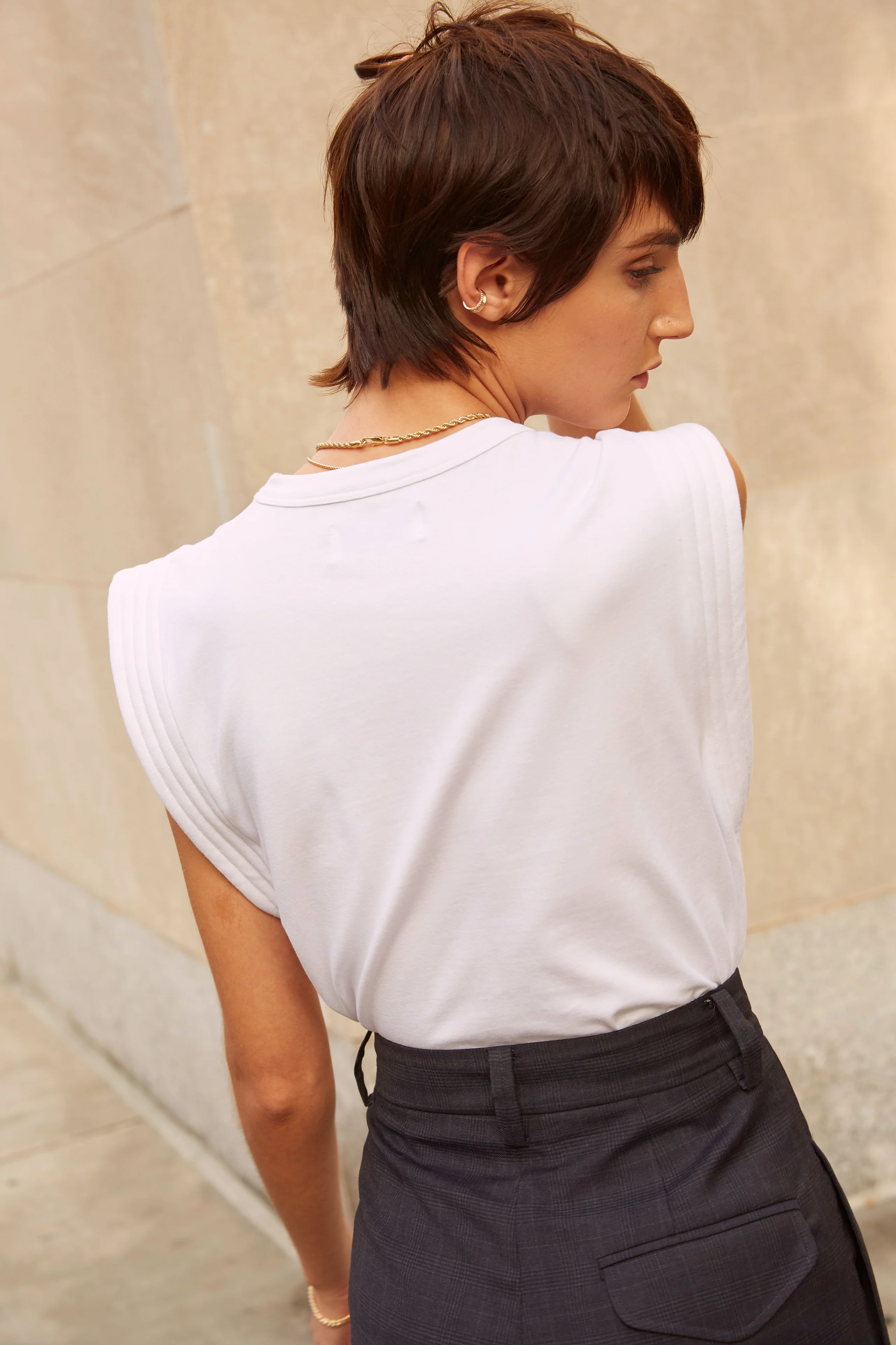 The Gimme That Shoulder Tee in White - Image 3