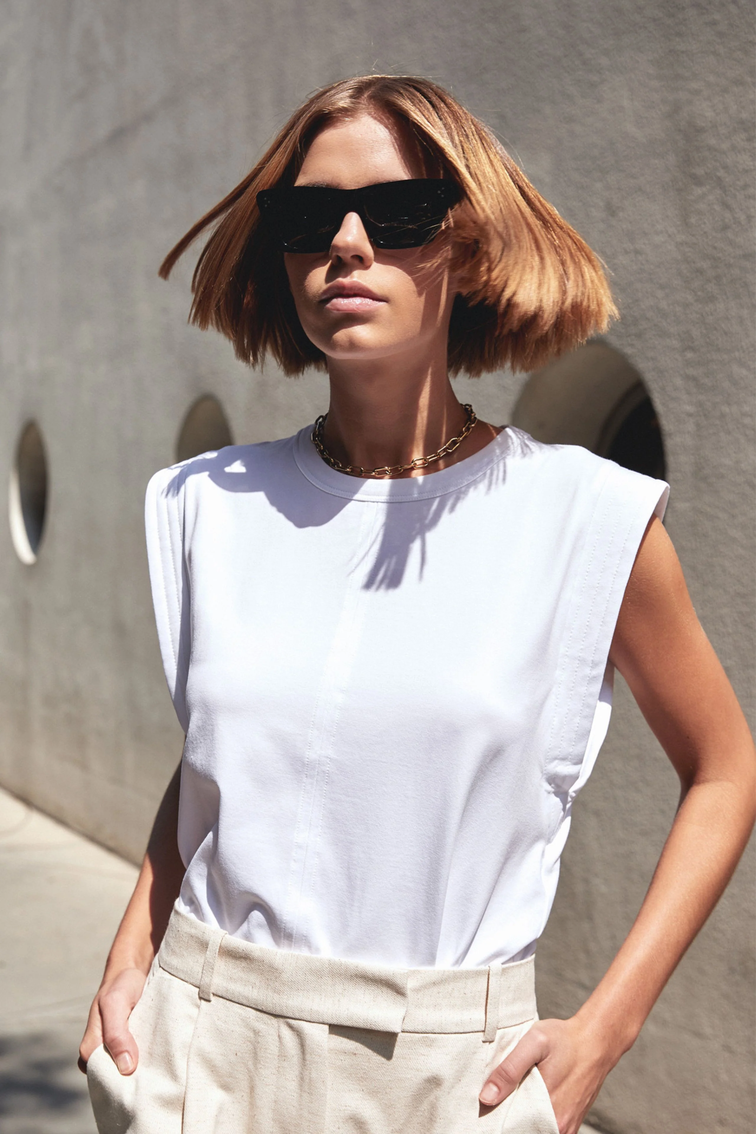 The Gimme That Shoulder Tee in White - Image 4