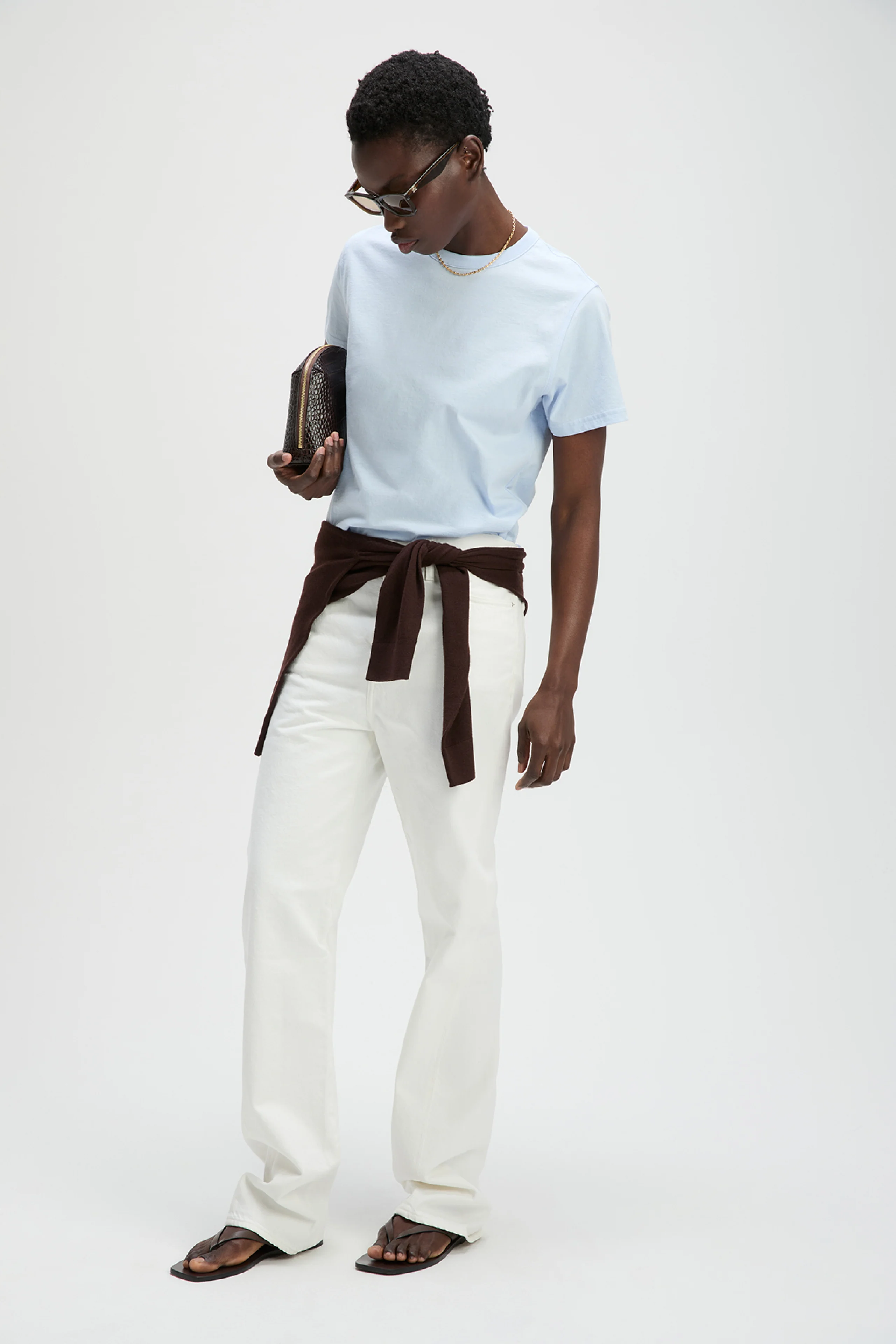 The Iconically Soft Perfect Tee in Azure - Image 3