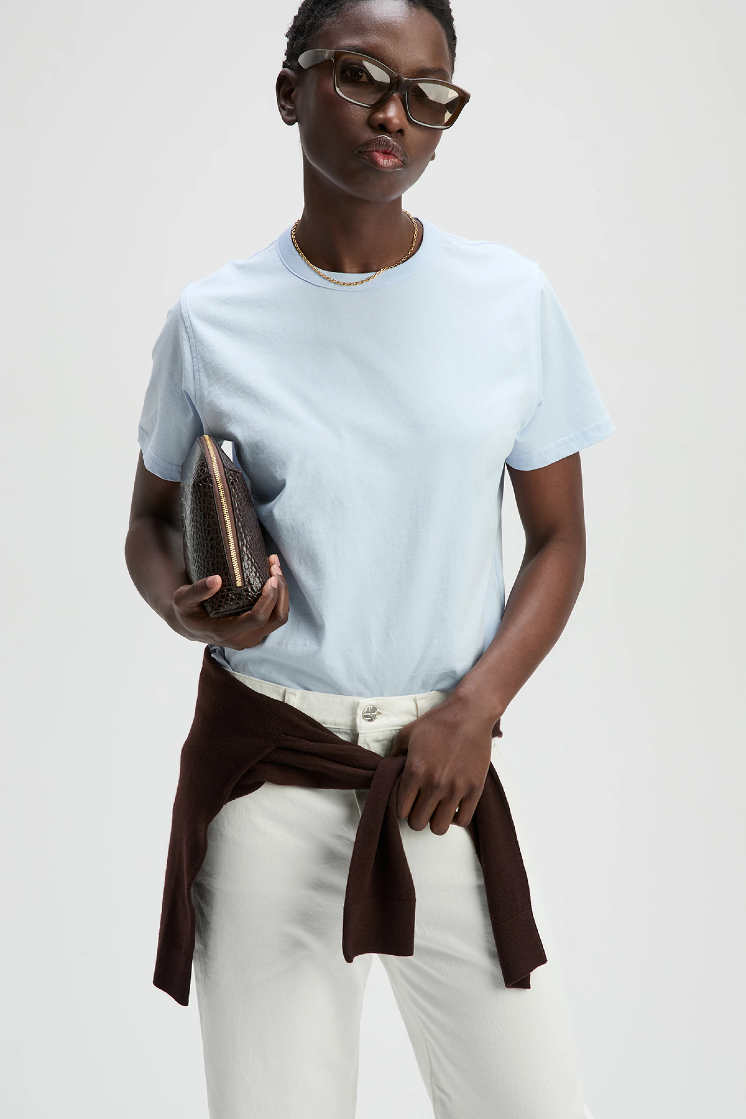 The Iconically Soft Perfect Tee in Azure - Image 4