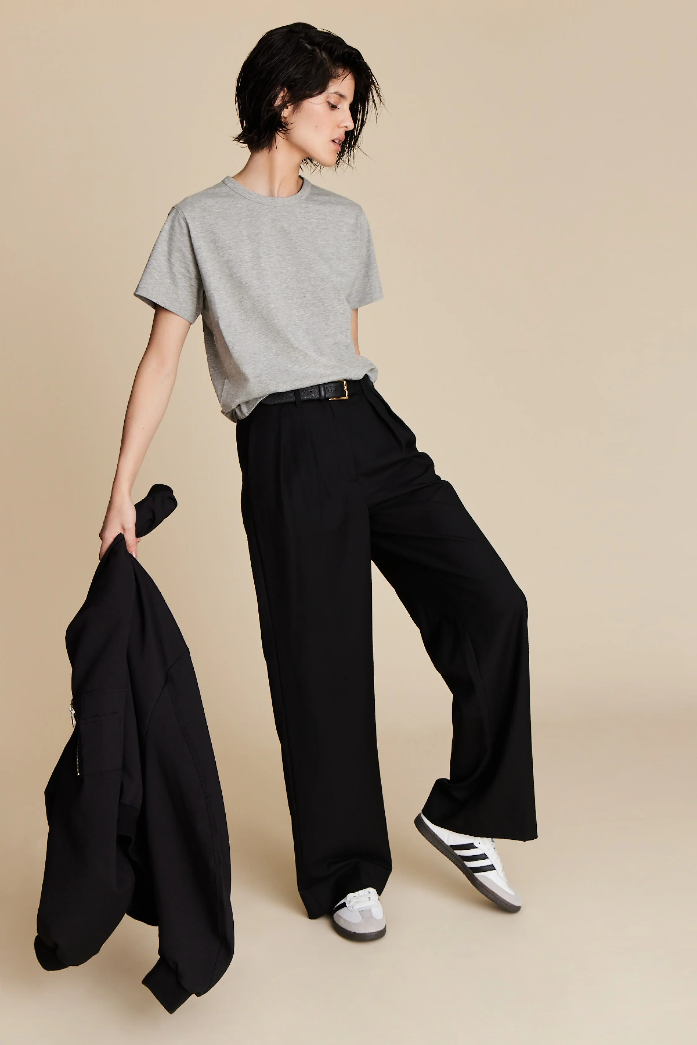 The Iconically Soft Perfect Tee in Heather Grey - Image 3