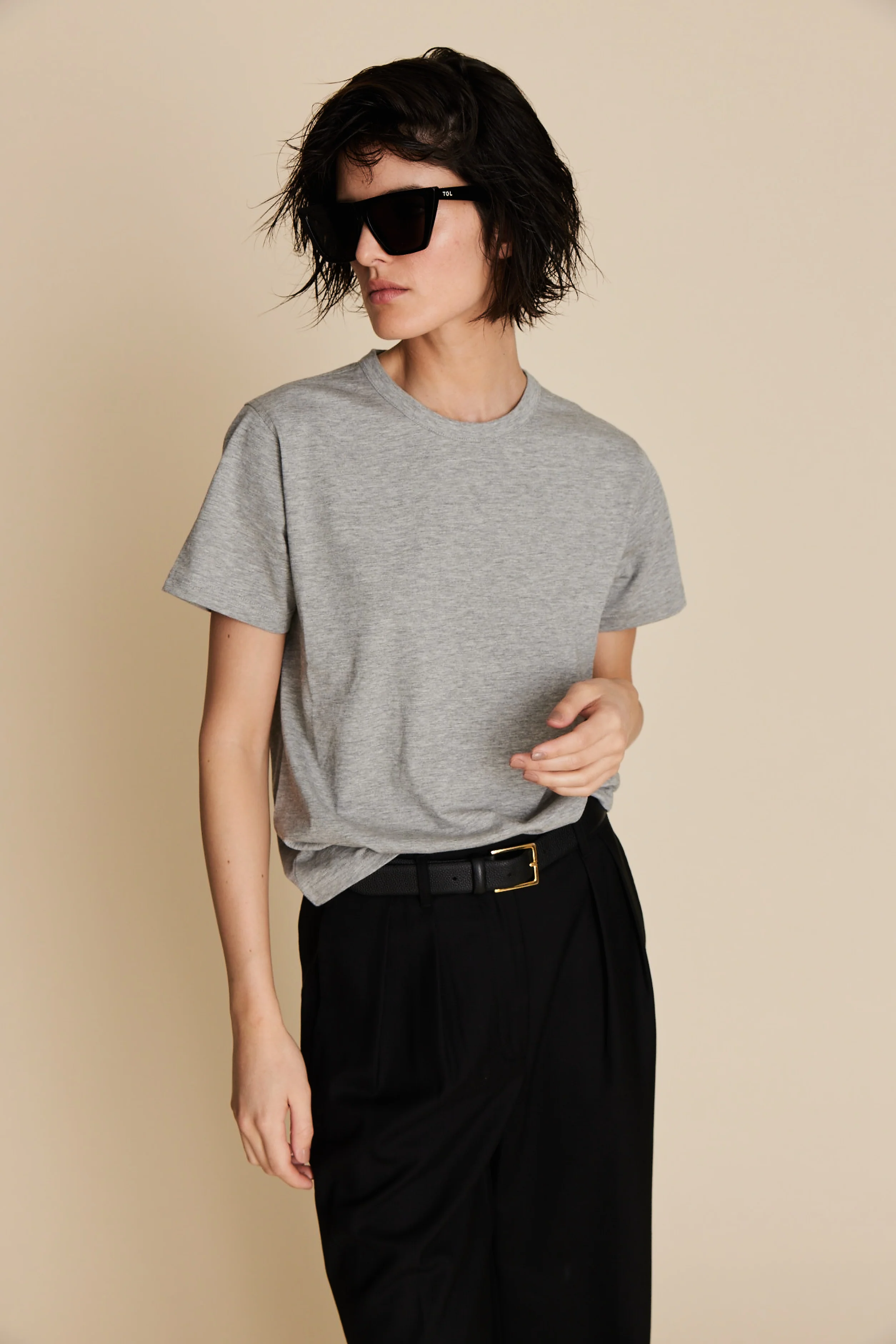 The Iconically Soft Perfect Tee in Heather Grey - Image 6