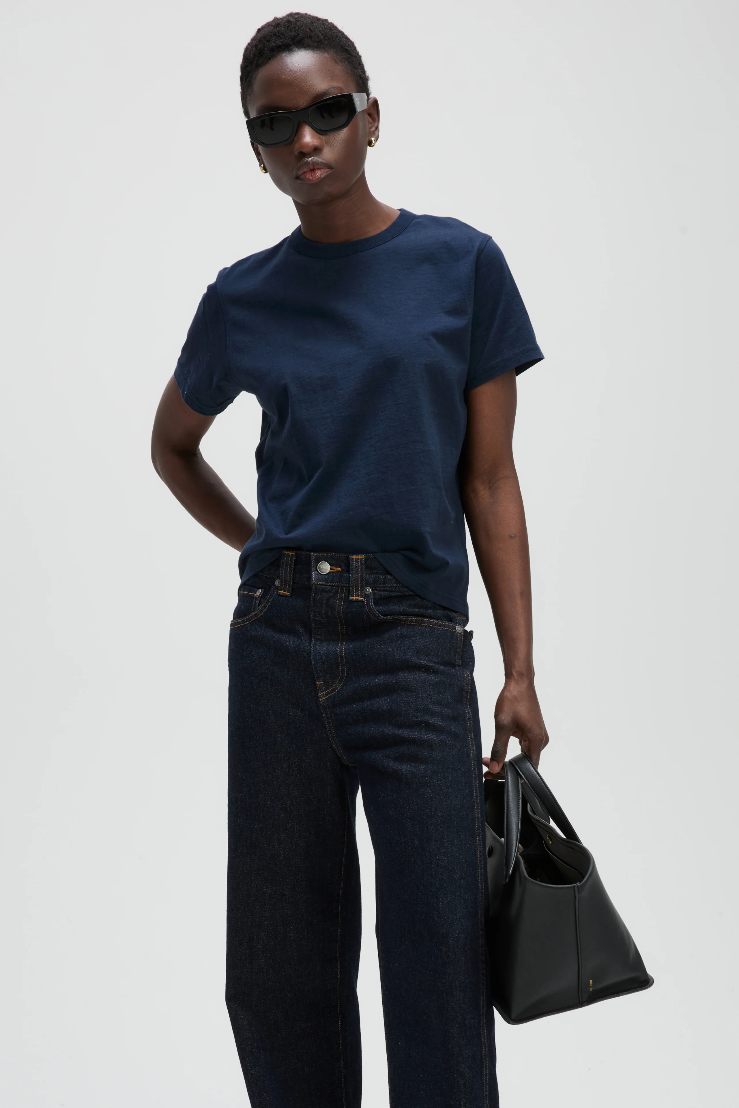 The Iconically Soft Perfect Tee In Navy - Image 3