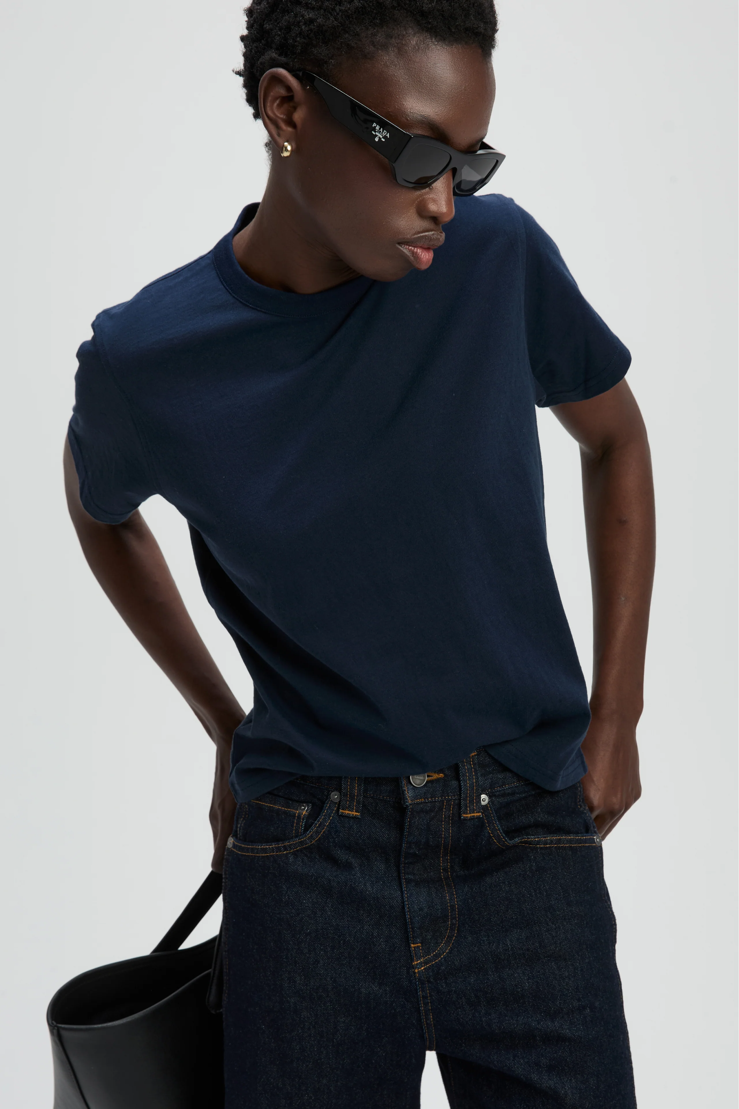 The Iconically Soft Perfect Tee In Navy - Image 4
