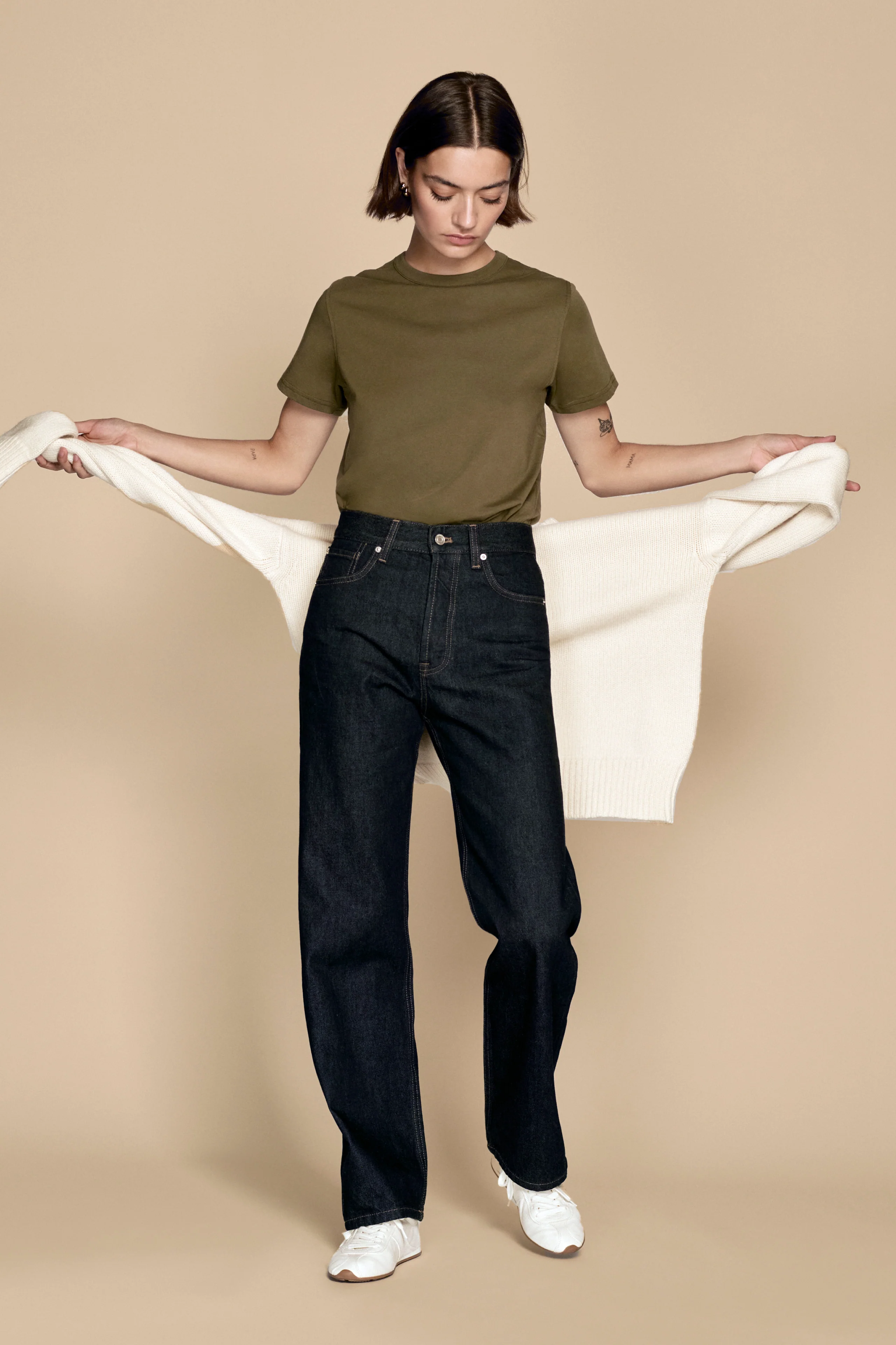 The Iconically Soft Perfect Tee in Olive - Image 3