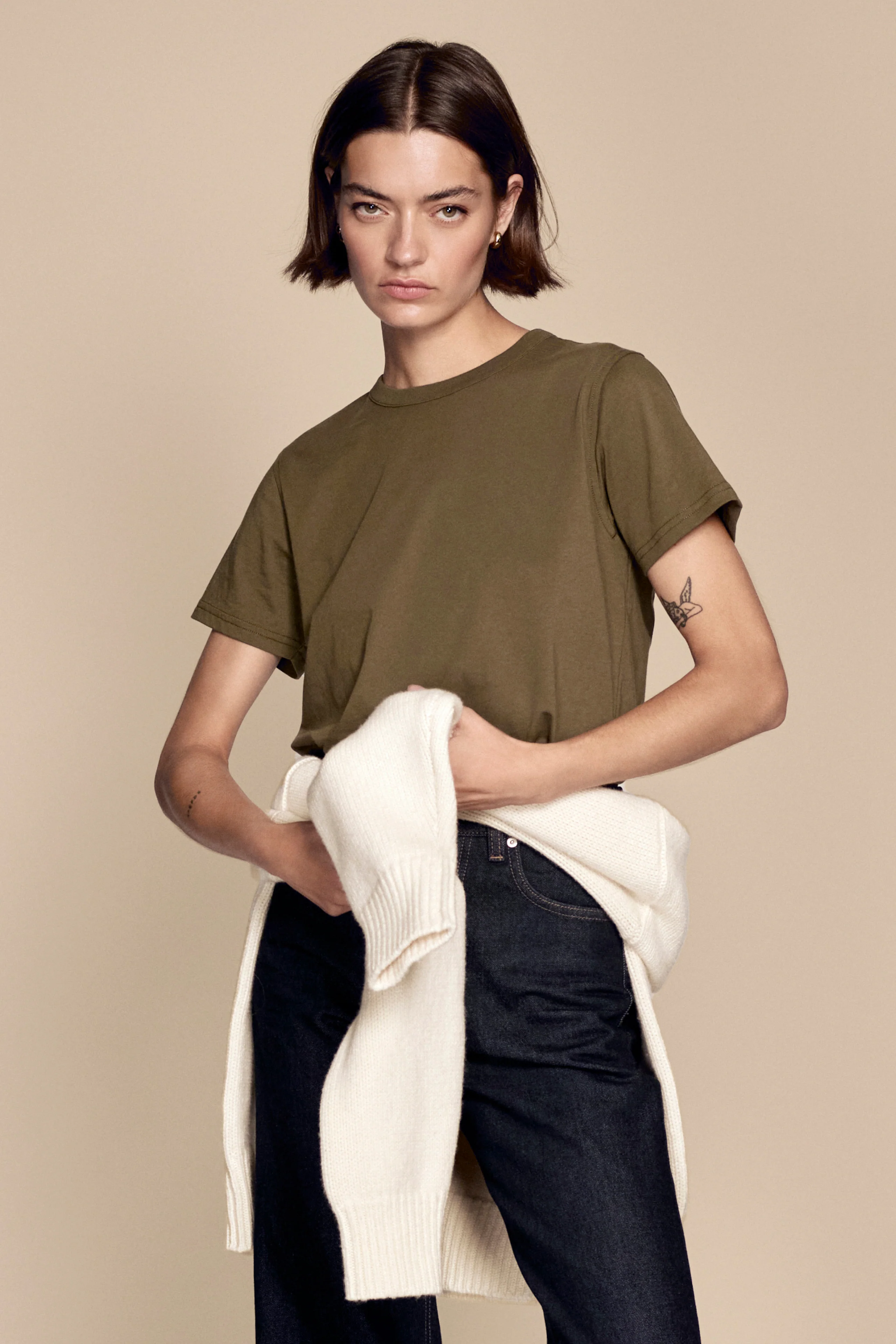 The Iconically Soft Perfect Tee in Olive - Image 5