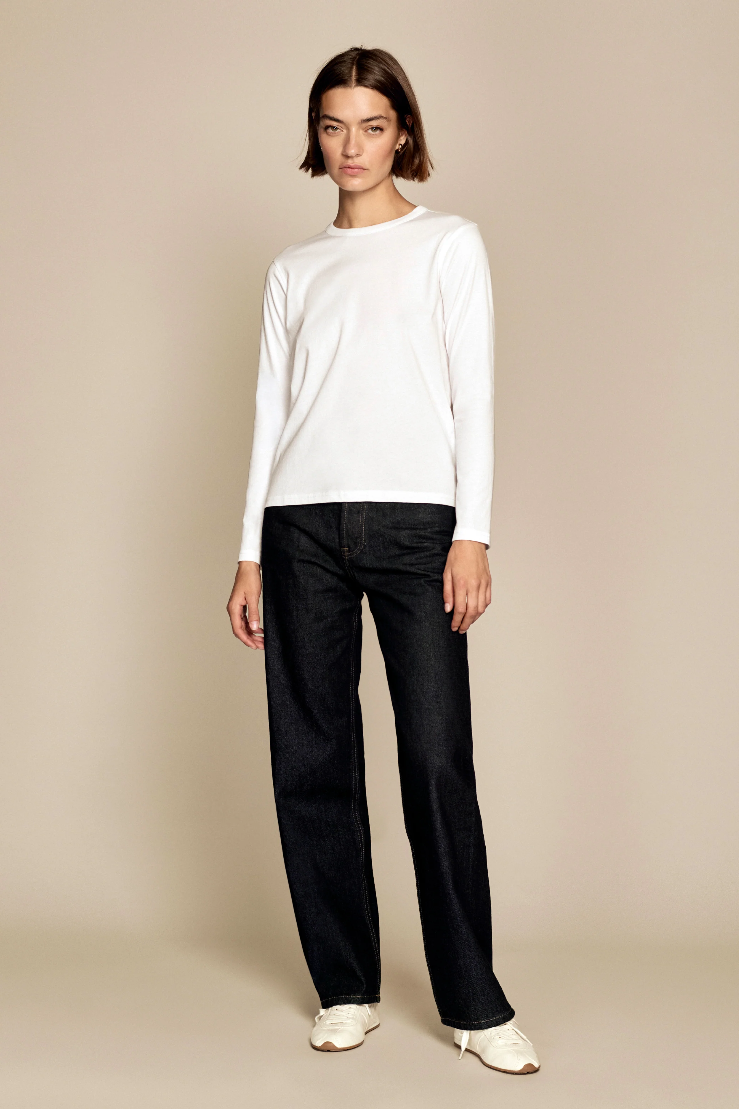 The Long Sleeve Perfect Tee in White - Image 6