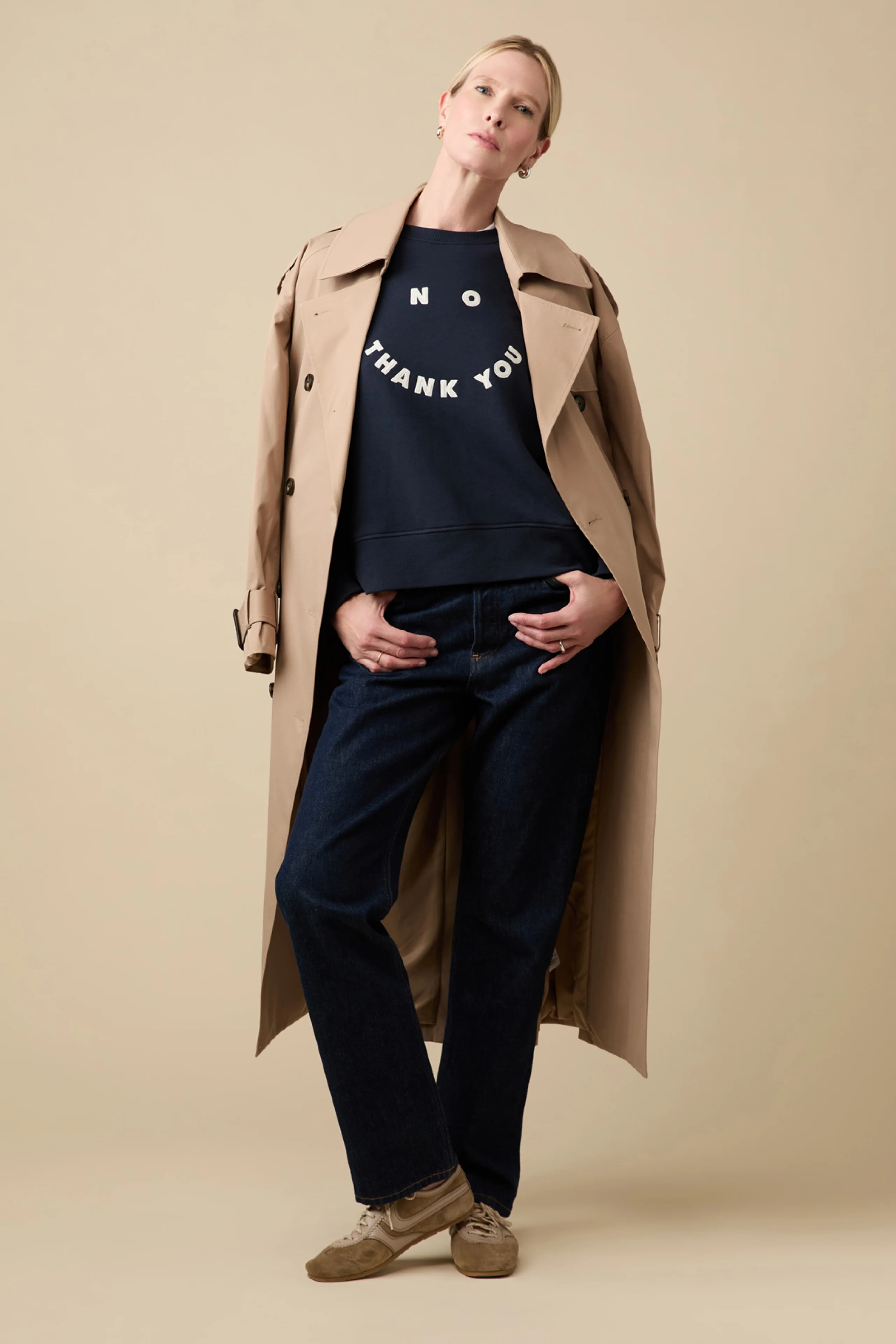 The No Thank You Sweatshirt in Navy - Image 3
