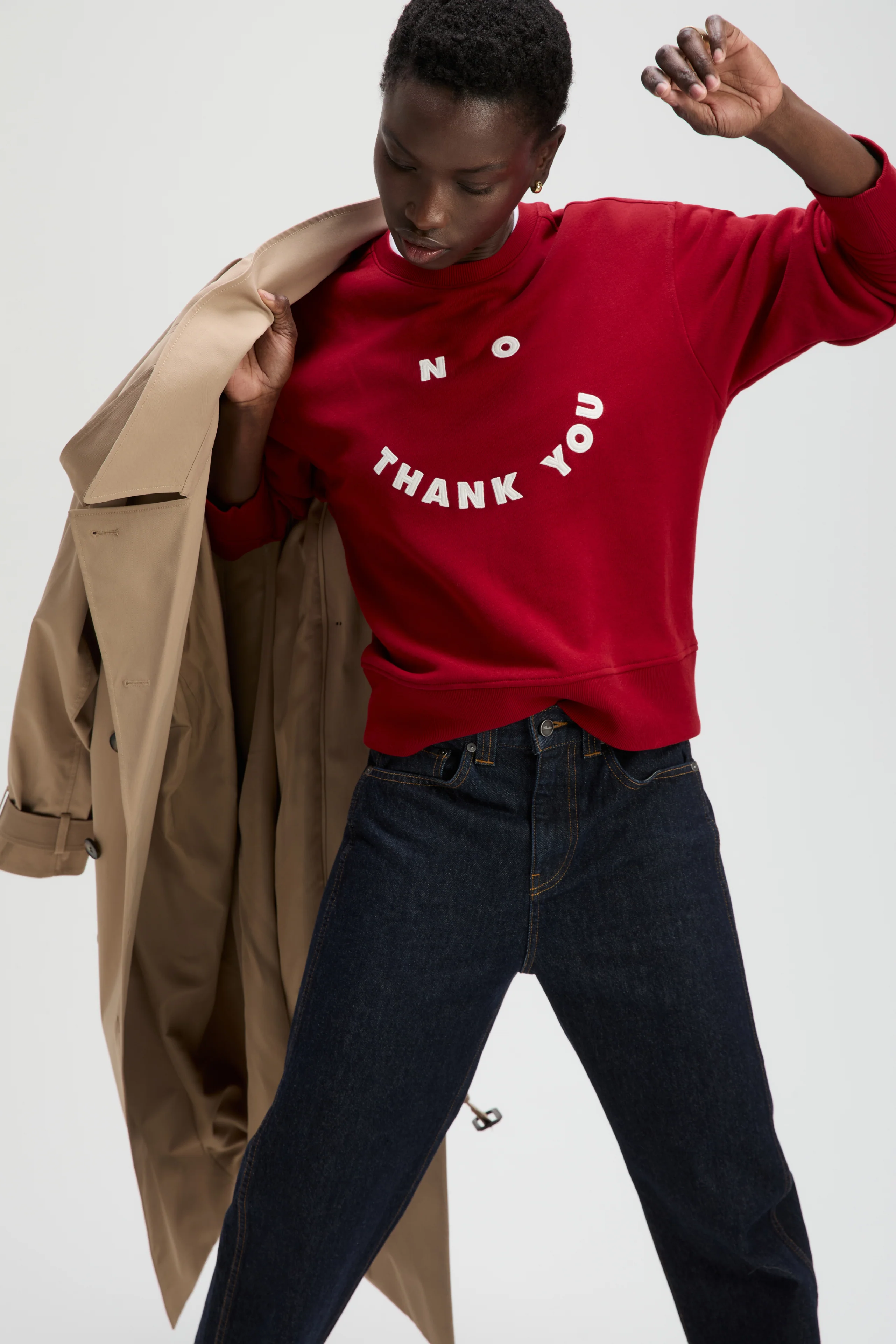 The No Thank You Sweatshirt in Ruby - Image 4