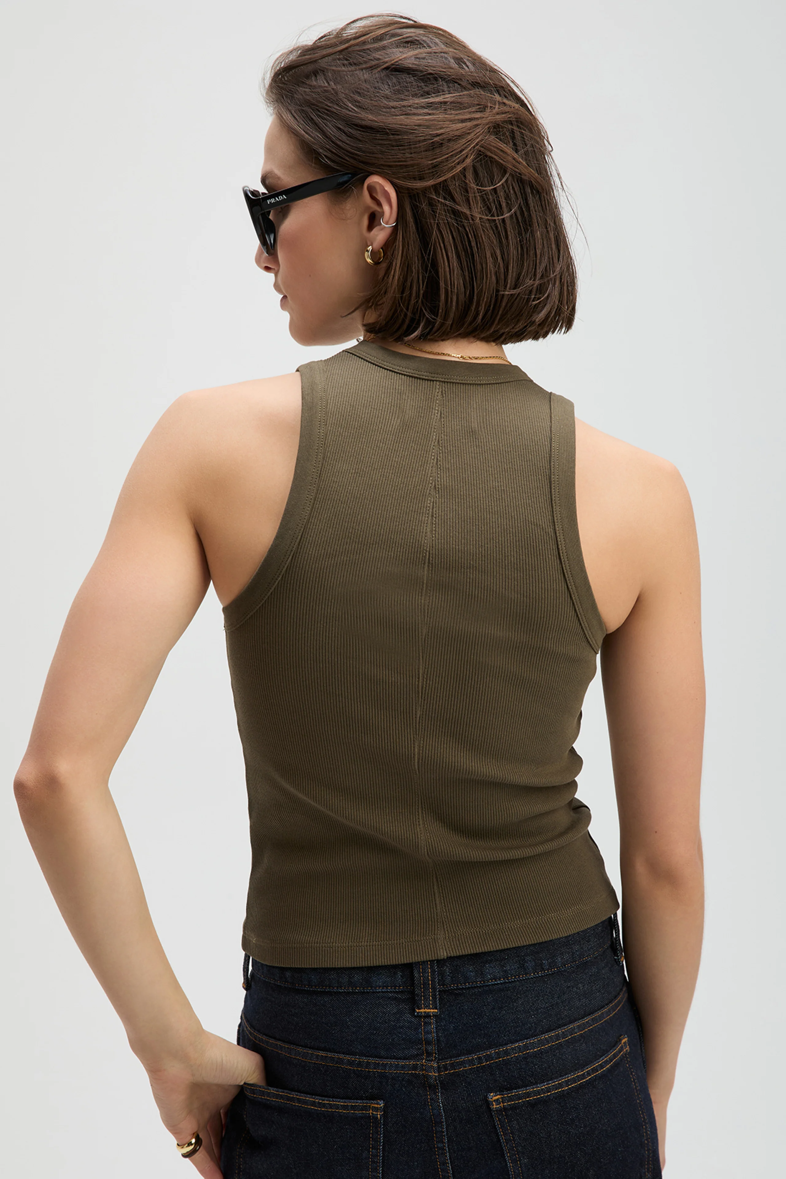 The Not So Basic Tank in Olive - Image 4