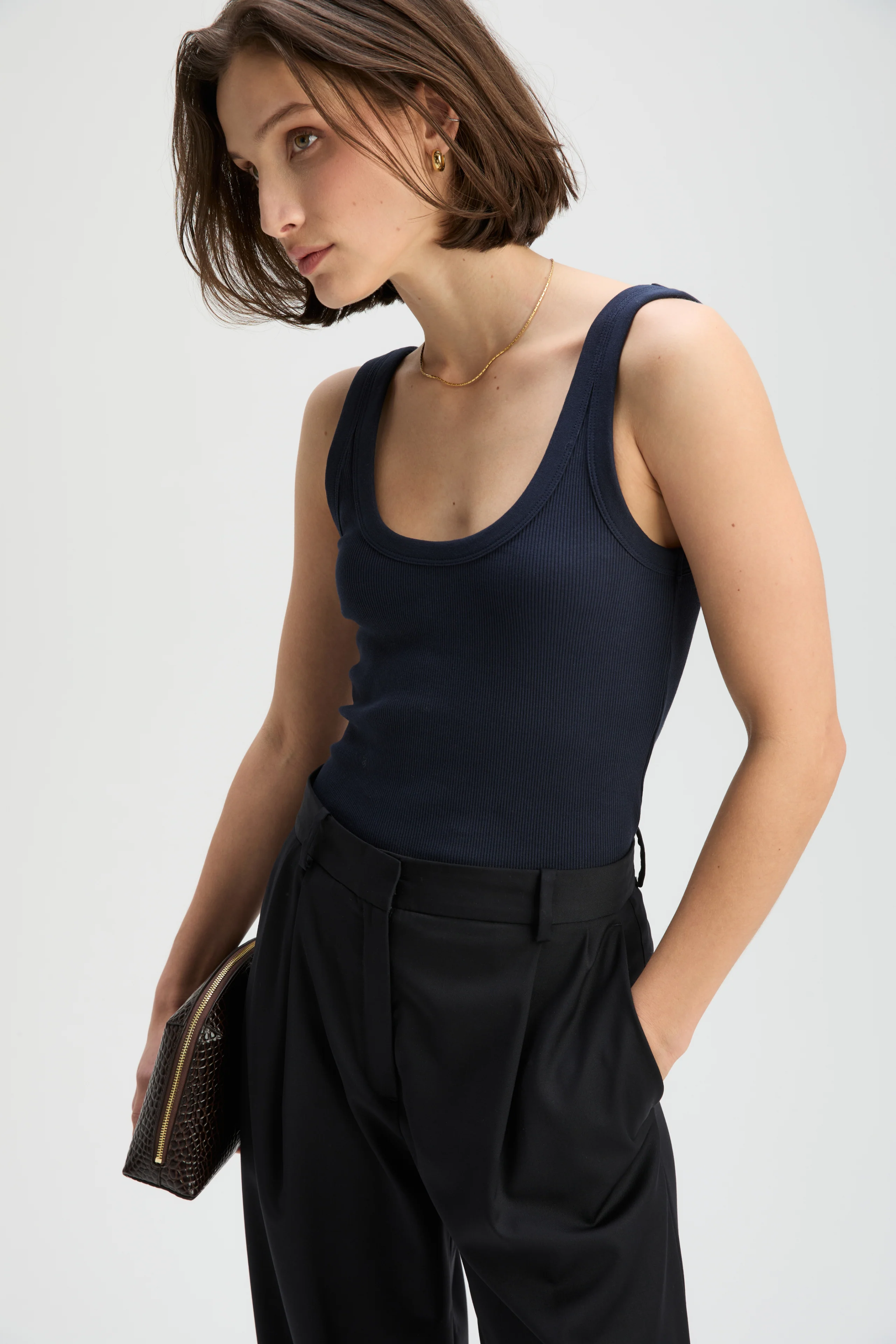 The Scoop It Up Tank in Navy - Image 5