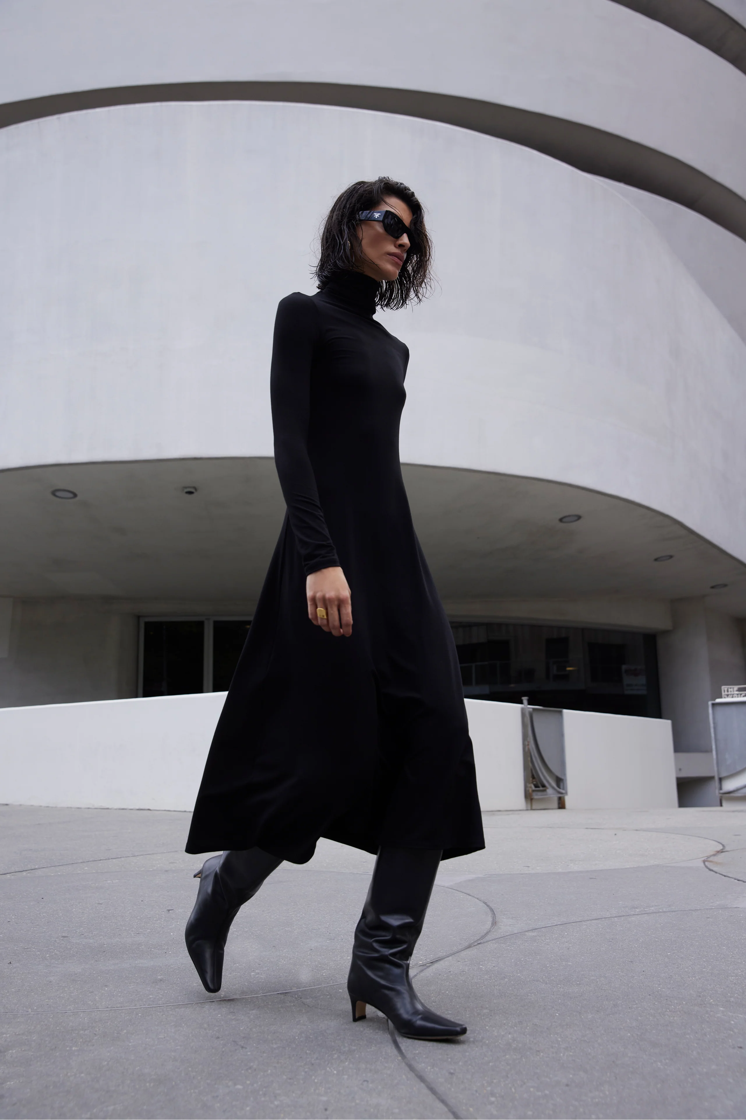 The Turtleneck Dress in Black - Image 4