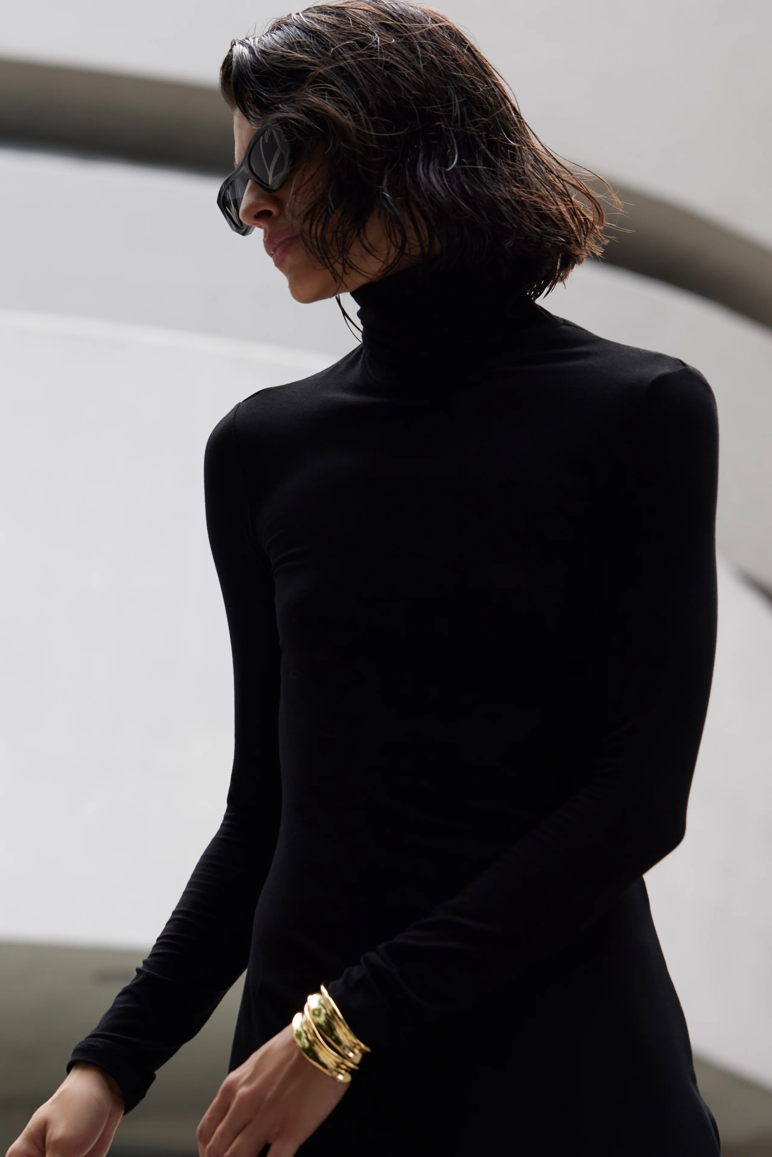 The Turtleneck Dress in Black - Image 6
